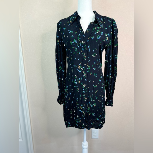 Ganni PRINTED CREPE DRESS IN VERDANT GREEN size 40 - Picture 4 of 8